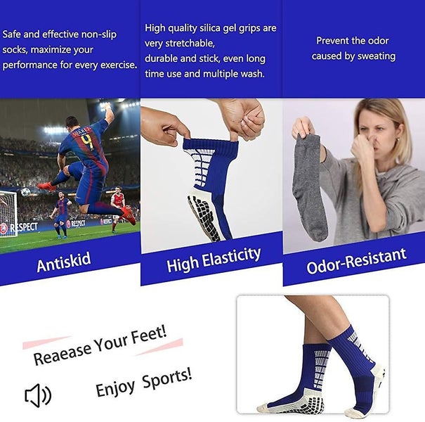 Dispensed Mid-tube Football Socks Non-slip Shock Absorption, Blue Carousel 4