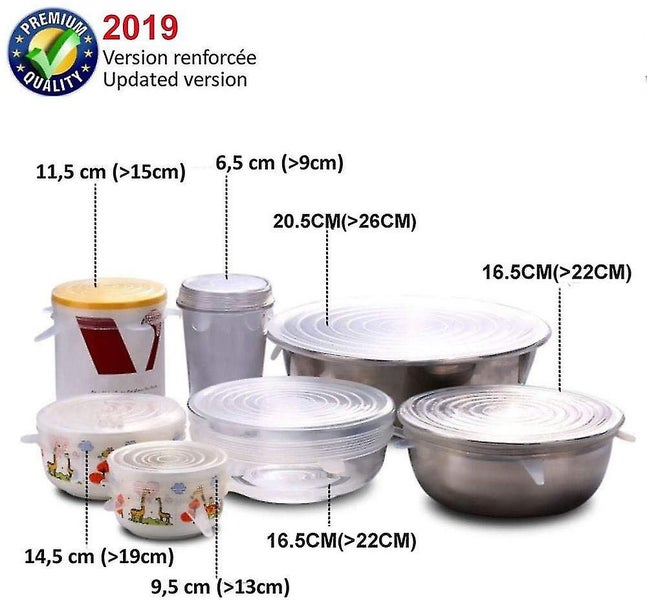 Lie 12 Pieces Silicone Lids, Bpa Free Silicone Extendable Lid, 6 Different Sizes62988861696898111