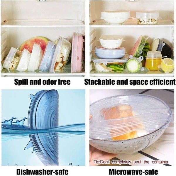 Lie 12 Pieces Silicone Lids, Bpa Free Silicone Extendable Lid, 6 Different Sizes62988861696898113