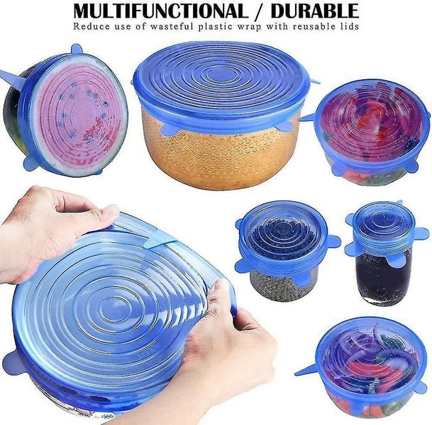Lie 12 Pieces Silicone Lids, Bpa Free Silicone Extendable Lid, 6 Different Sizes62988861696898114