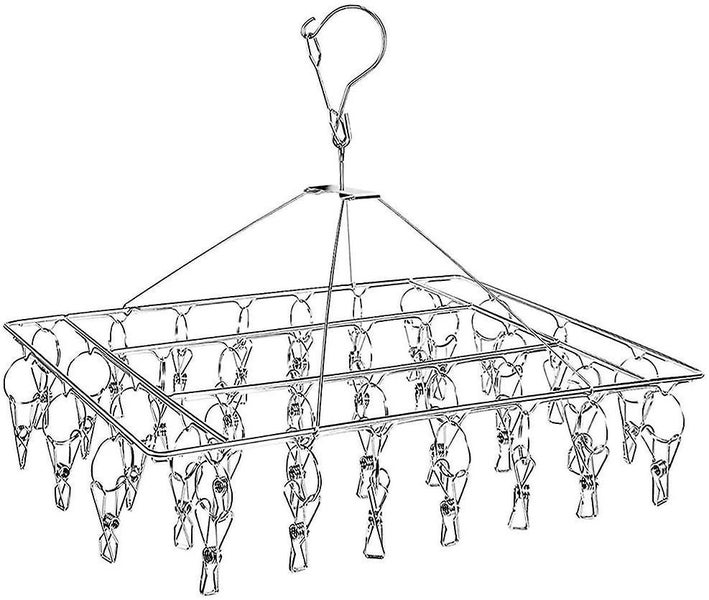 Stainless Steel Sock Dryer For Clothes Rack With 36 Clothespins Carousel 1