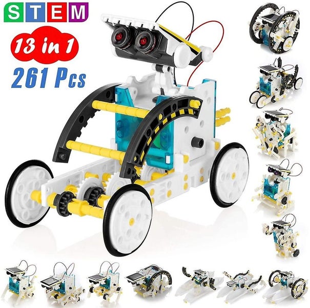 Stem 13-in-1 Education Solar Robot Kit Toys -diy Building Science Experiment Toy Carousel 2