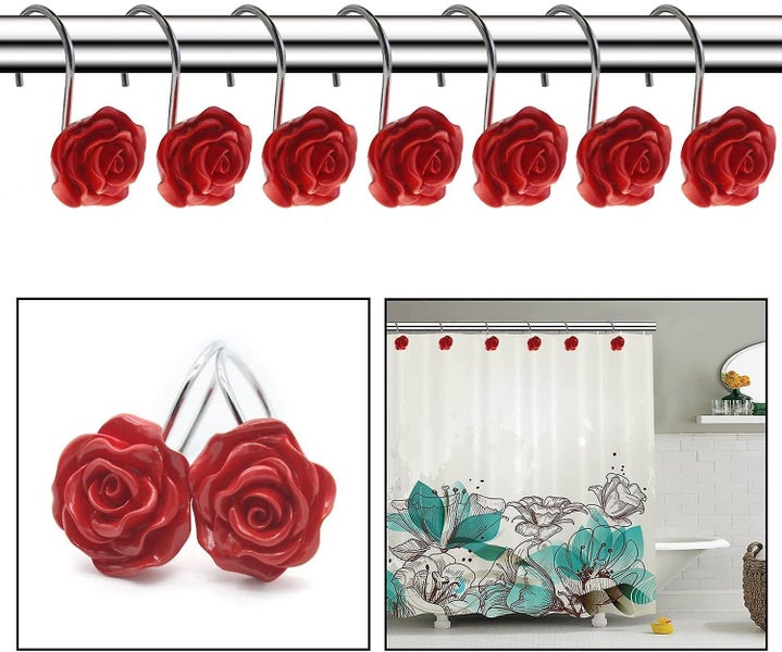 12 Pcs Home Fashion Decorative Anti Rust Shower Curtain Hooks Carousel 2