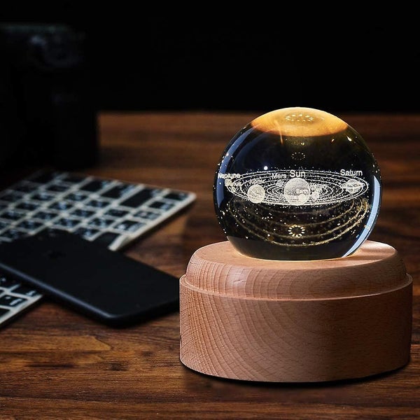 Music Box 3d Crystal Music Boxes , Luminous Rotating Ball Musical Box Carousel 5