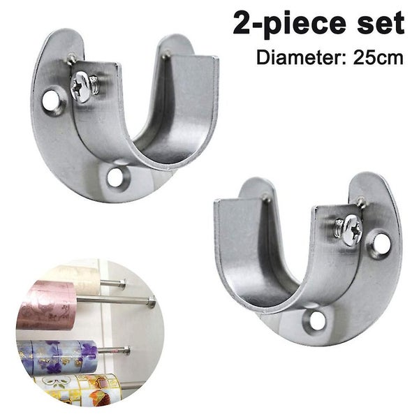 2pc Stainless Steel Closet Pole Sockets Heavy Duty Closet Rod Supports Carousel 1