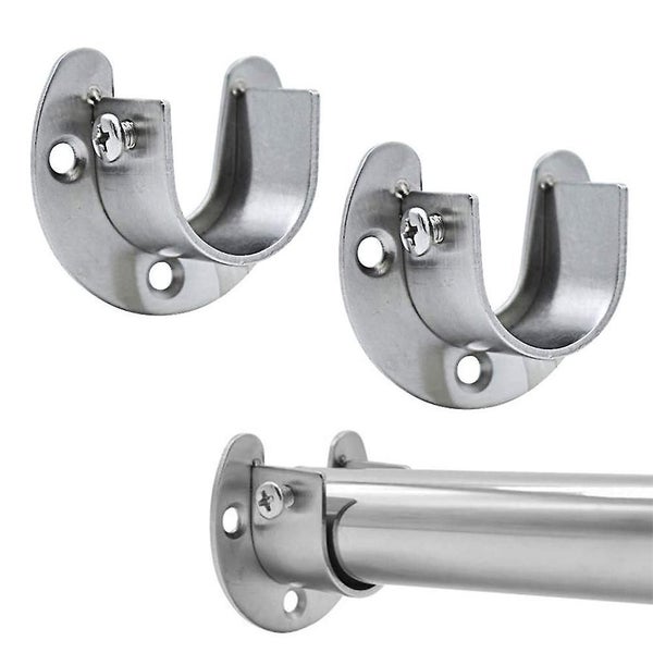 2pc Stainless Steel Closet Pole Sockets Heavy Duty Closet Rod Supports Carousel 2