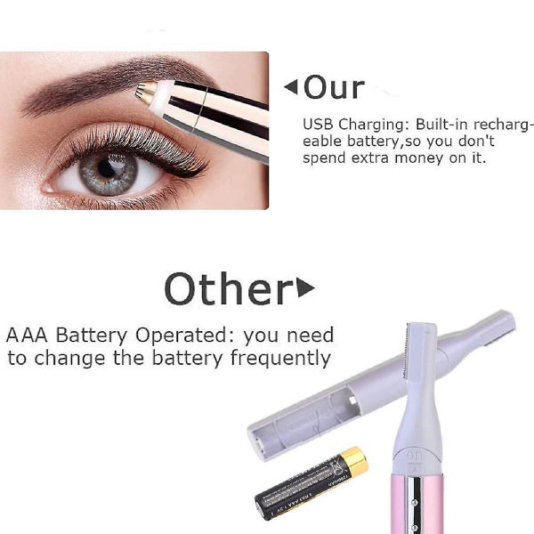 Eyebrow Trimmer Rechargeable Eyebrow Hair Remover Painless-precision Eyebrow Raz Carousel 3