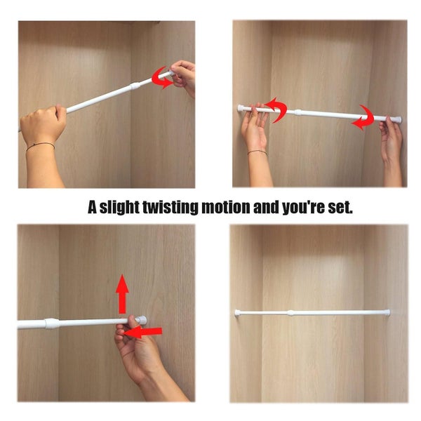 Tension Rods 5 Pack Cupboard Bars Tensions Rod Curtain Rod Extendable Carousel 1