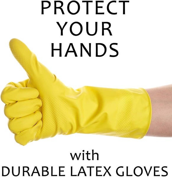 3 Pairs Protect Rubber Gloves, Dishwashing Household Gloves, S Size Carousel 2