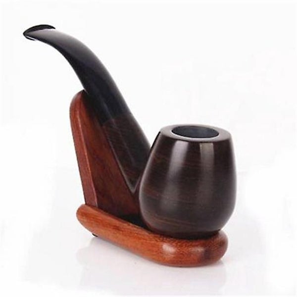 Tobacco Pipe Ebony Smoking Pipe With 10 Filter Element + Scraper64178813392257110