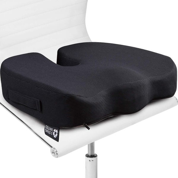 Seat Cushion Pillow For Office Chair - 100% Memory Foam Firm Coccyx Pad Carousel 1