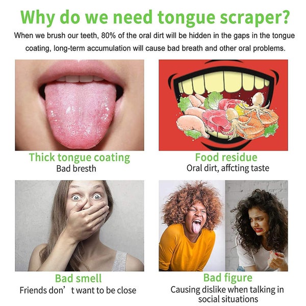 Tongue Scraper Cleaner For Adults & Kids, Medical Grade Metal Tongue Brushes For Carousel 2