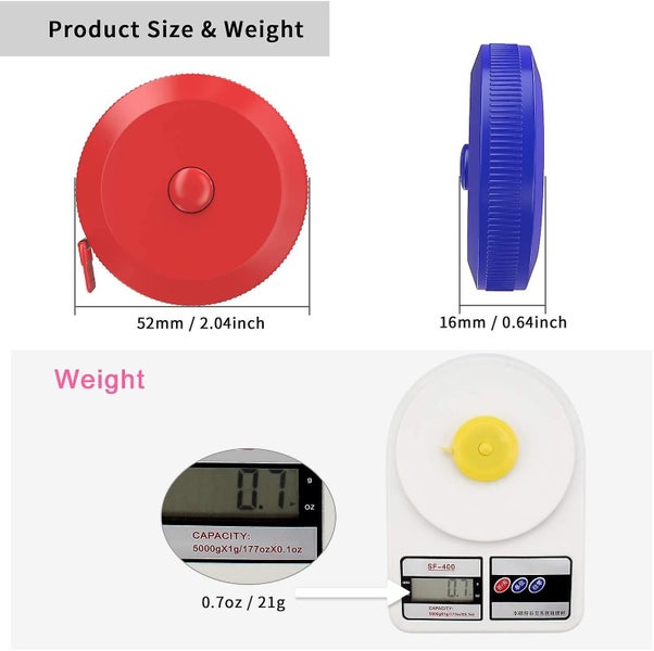 3pcs 60-inch 1.5 Meter Soft And Retractable Tape Measure Carousel 2