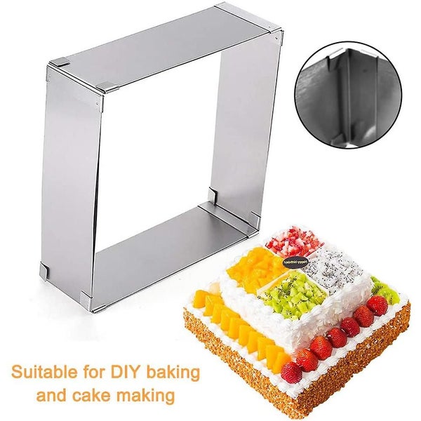 Adjustable Baking Frame Stainless Steel Cake Tin Rectangle Mousse Mould Carousel 2