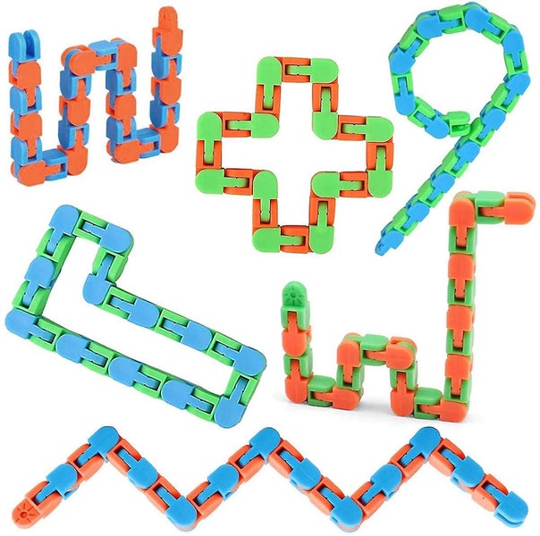 6 Pieces Wacky Tracks Fidget Toys,sensory Fidget Snake Twist Toy Carousel 1