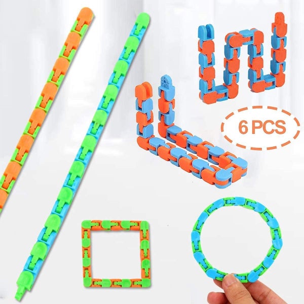 6 Pieces Wacky Tracks Fidget Toys,sensory Fidget Snake Twist Toy Carousel 2