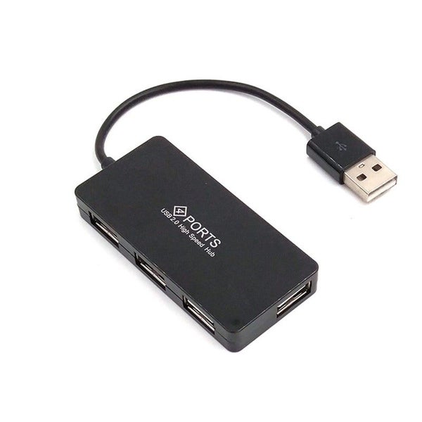 15Cm 4 Port Usb 2.0 Hub Mini Ultra Thin Splitter Cable Adapter Pclaptop Black US Carousel 2