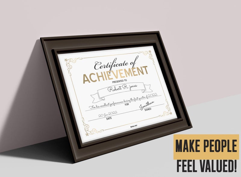 Inkdotpot Pack Of 25, Golden Certificate of Completion Award Certificate For Carousel 6