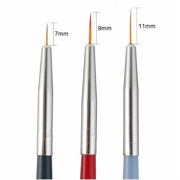 Hod Health & Home 3Pcsset Paint Brush Fine Hook Line Pen Different Size Nail Art Carousel 2