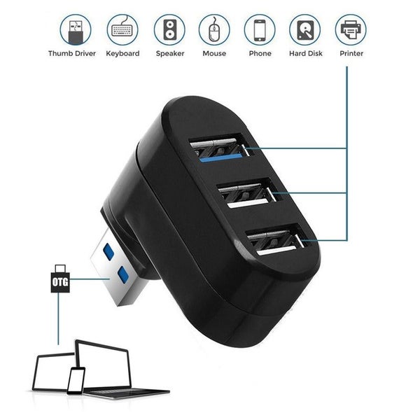 3 In 1 Ports Usb 2.0/3.0 Hub High Speed Rotating Splitter For Pc/Laptop USB Cab Carousel 5