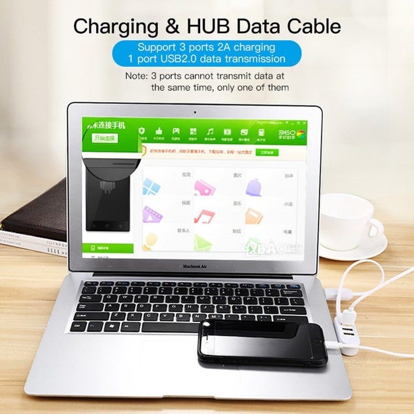 3 Port Usb 2.0 Hub Cable Data Transfer Device Charging Adapter 1.2M USB Cables H Carousel 5