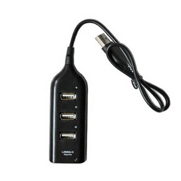 Black Usb 2.0 Hi Speed 4 Port Splitter Hub Adapter For Pc Computer 6J13 Ping USB Carousel 2