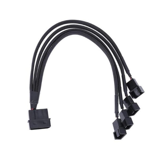 Black Sleeved 4Pin Ide Molex To Port 3Pin4pin Power Supply Plug Cooler Cooling F Carousel 2