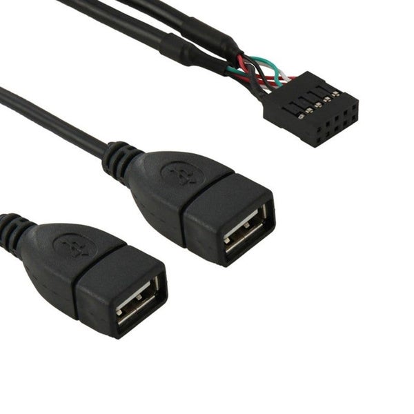 10 Pin Motherboard Female Header To Dual Usb 2.0 Adapter Cable 50Cm USB Cables Carousel 4