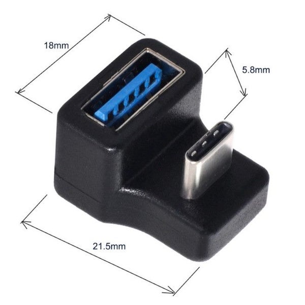 180 Degree Up Down Angled Type C Usb Female Extension Adapter For Cell Phone Tab Carousel 2