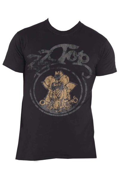 ZZ Top T Shirt Classic Outlaw Village Band Logo Design Official Mens New Black Carousel 4