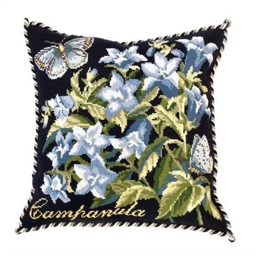 Elizabeth Bradley Tapestry Kit - Campanula (Black background) Carousel 1
