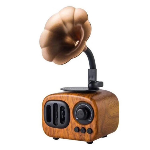 Retro Wood Portable Mini Bluetooth Speaker Wireless Loudspeaker Outdoor Speak... Carousel 1