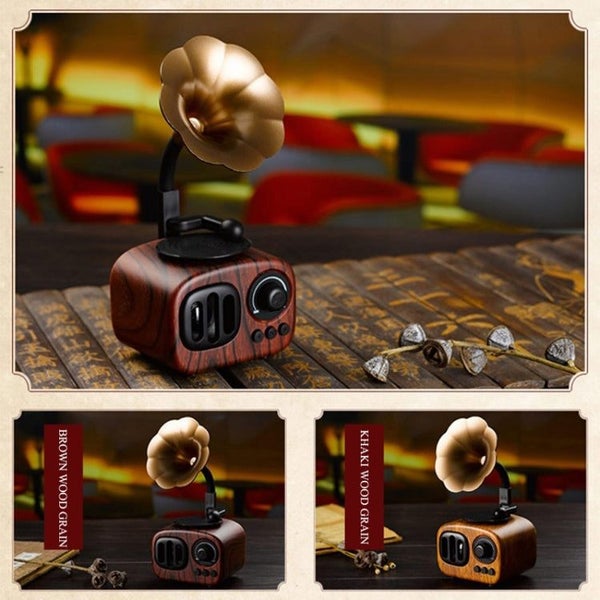 Retro Wood Portable Mini Bluetooth Speaker Wireless Loudspeaker Outdoor Speak... Carousel 7