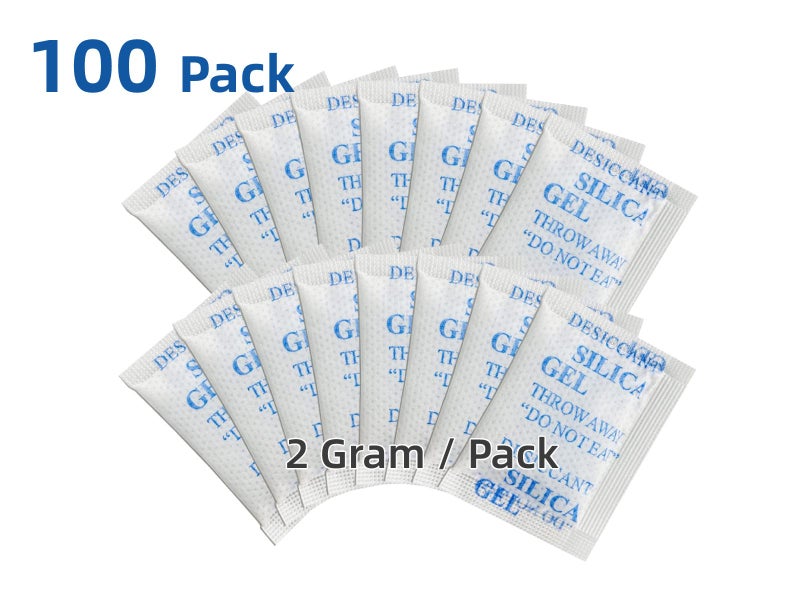 100 Pack 2g Silica Gel Desiccant Moisture Absorber Non-Toxic Carousel 1
