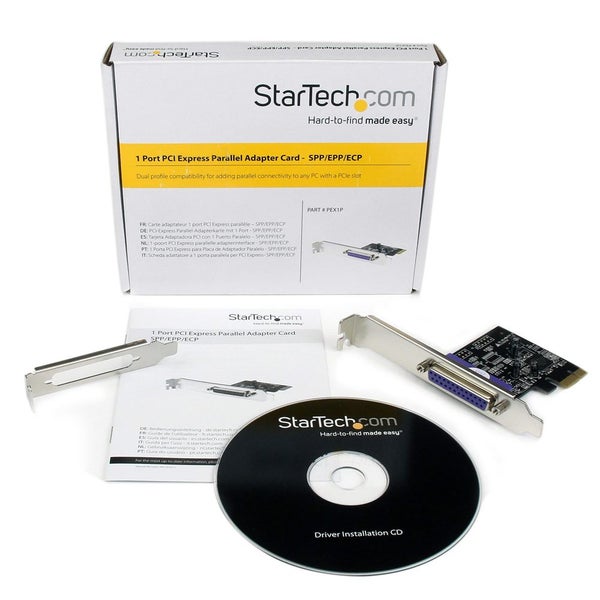 StarTech 1 Port PCI Express PCIE Dual Profile Parallel Adapter Connector Card Carousel 5