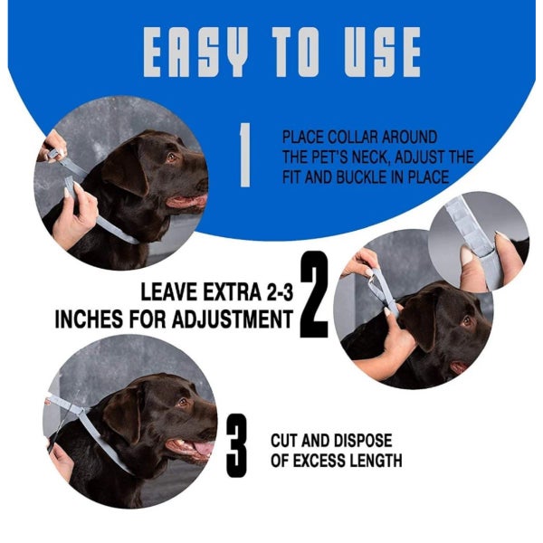 Dog Flea and Tick Collar 62cm, 8 Months Control Protection62996553863937112