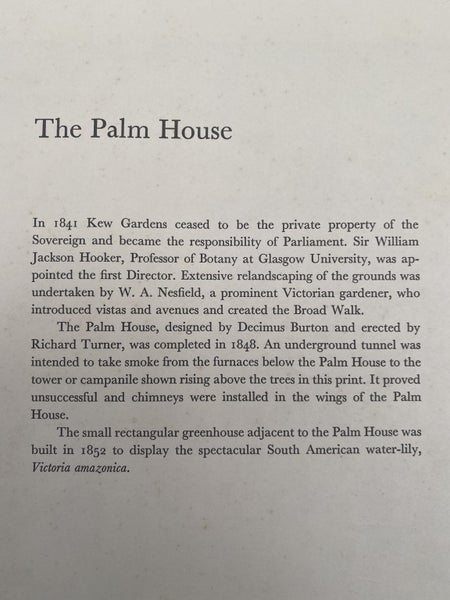 OLD PRINT: The Palm House, Kew Gardens, England - mid 19th century Carousel 2