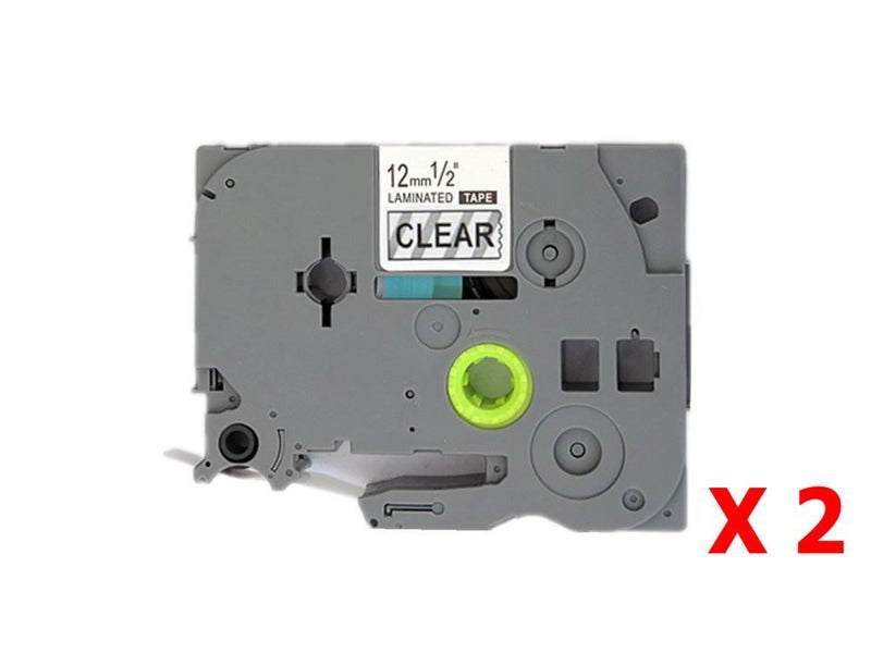 2Pcs Brother P-Touch TZ131 TZe131 Compatible Label Tape, Black on Clear Carousel 1