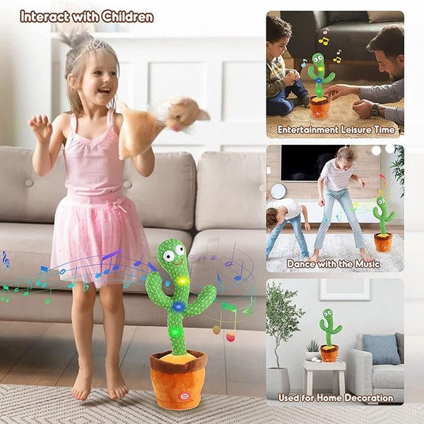 Dancing Cactus Toys Plush Singing Cactus Toy Home Decor Children Playing Toy Carousel 7