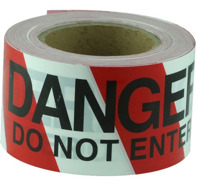 Maxisafe Barricade Tape DANGER DO NOT ENTER Black on Red/White Safety Marker Carousel 1
