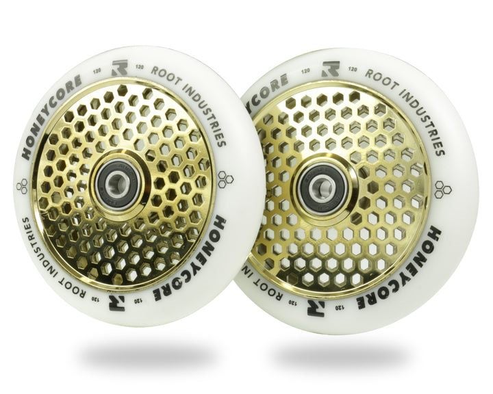 ROOT 110MM HONEYCORE WHEELS - WHITE / GOLD RUSH 2 PACK Carousel 1