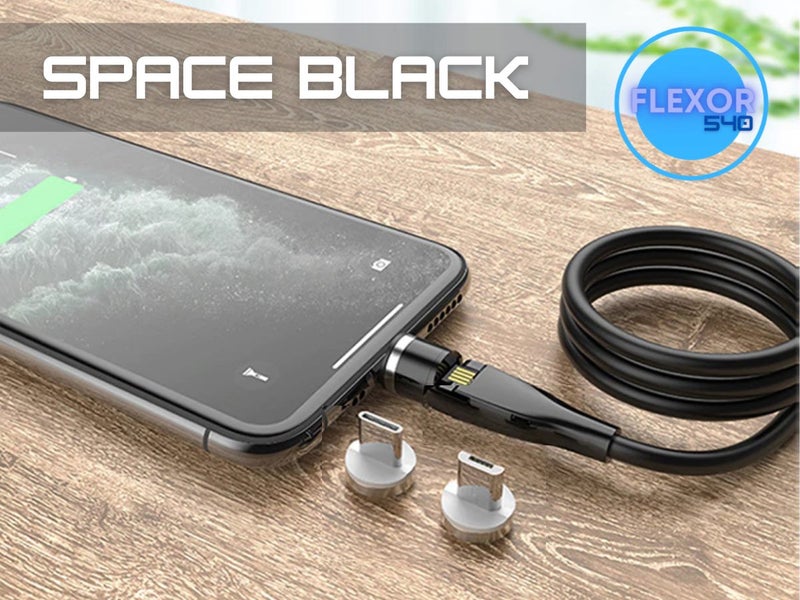 Magnetic Cable Flexible head |1m Cord | USB C / Micro USB / iPhone | Black62863233469826111