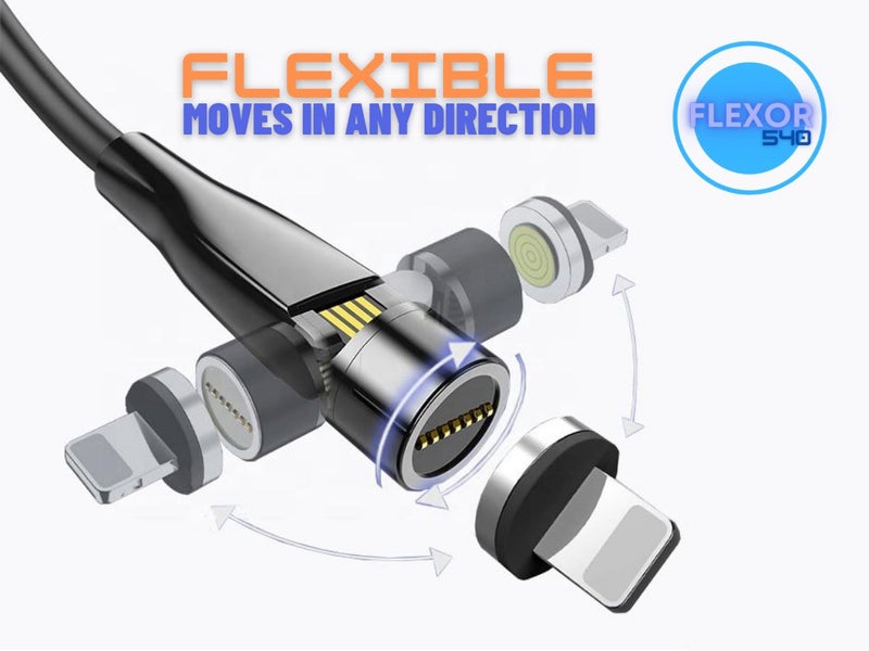 Magnetic Cable Flexible head |1m Cord | USB C / Micro USB / iPhone | Black62863233469826112