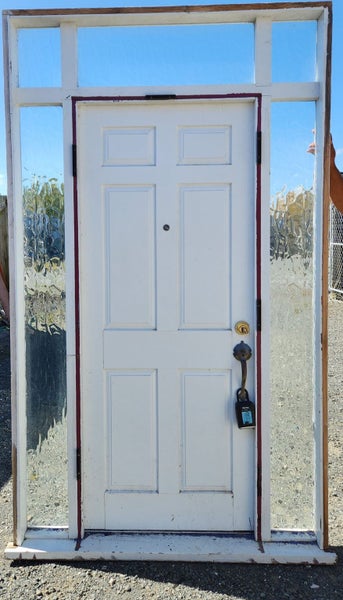 SALE Wooden Entranceway Door with Sidelights & Toplights 2.4 H x 1.4 W #SDI9 Carousel 1