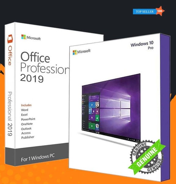 ***COMBO*** Microsoft Windows 10 Professional + Office 2019 Professional Plus Carousel 1