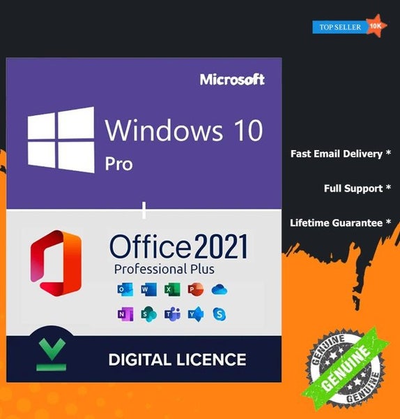 ***COMBO*** Microsoft Windows 10 Professional + Office 2021 Professional Plus Carousel 1