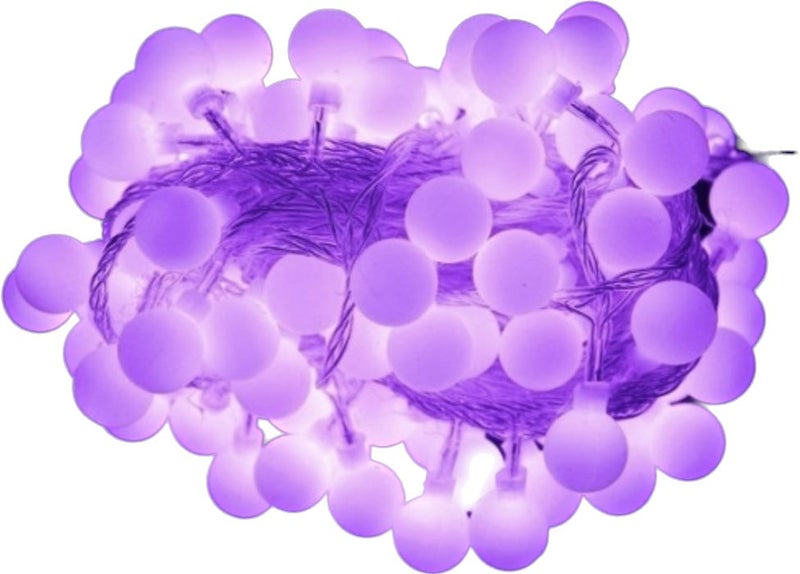 10m 100LED Connectable Candy Ball Plug In String Fairy Lights - Purple Carousel 1