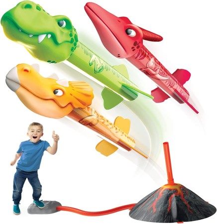 Dino Blasters Rocket Launcher for Kids Launch up to 100ft Birthday Gift Carousel 1
