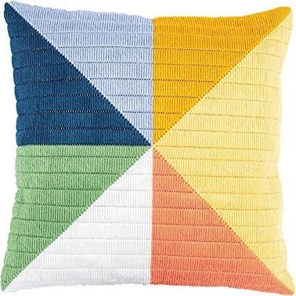 Vervaco Long Stitch Cushion Kit - Coloured Triangles Carousel 1