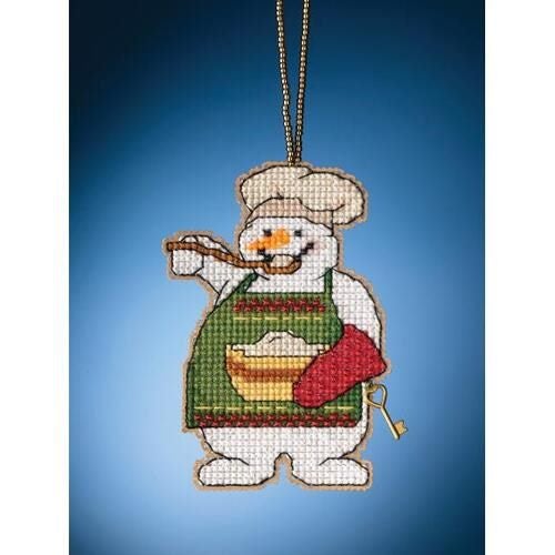 Mill Hill Cross Stitch Ornament Kit - Cooking Snowman Carousel 1